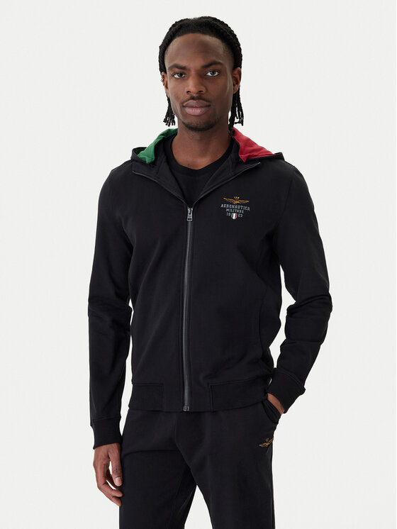 Aeronautica Militare Bluză 261FE2097UF00674 Negru Regular Fit