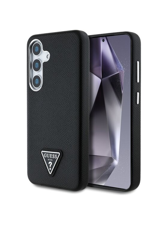 Guess Guess Etui na telefon Grained Triangle Logo Czarny
