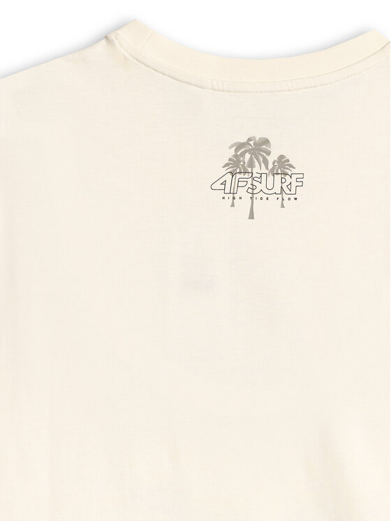 4F 4F T-Shirt CATCH THE WAVE Biały Regular Fit
