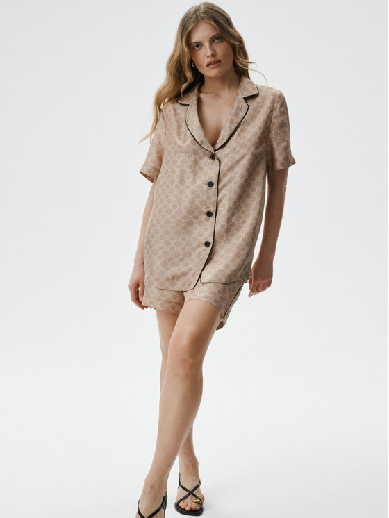 MARI PRETI MARI PRETI Blusa MONOGRAM M Beige Regular Fit