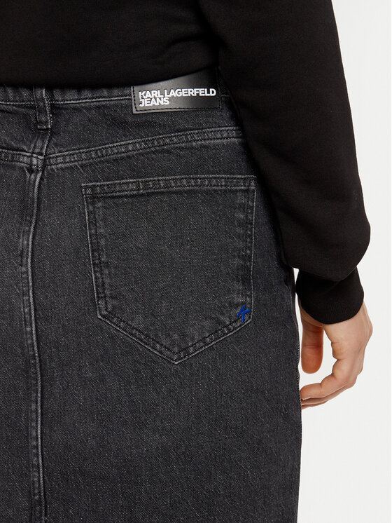 Karl Lagerfeld Jeans Karl Lagerfeld Jeans Džínsová sukňa A1W12008 Sivá Regular Fit