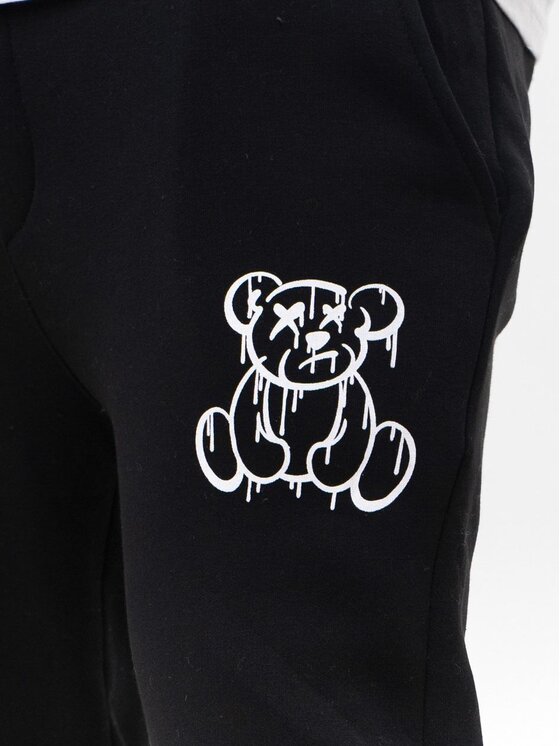 Jigga Wear Jigga Wear Spodnie dresowe Spodnie Dresowe Męskie Czarne Jigga Melted Teddy XL Czarny Regular Fit