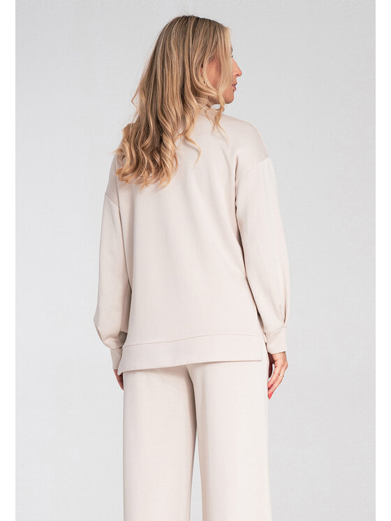 FIGL FIGL Bluza M1203 Beżowy Regular Fit