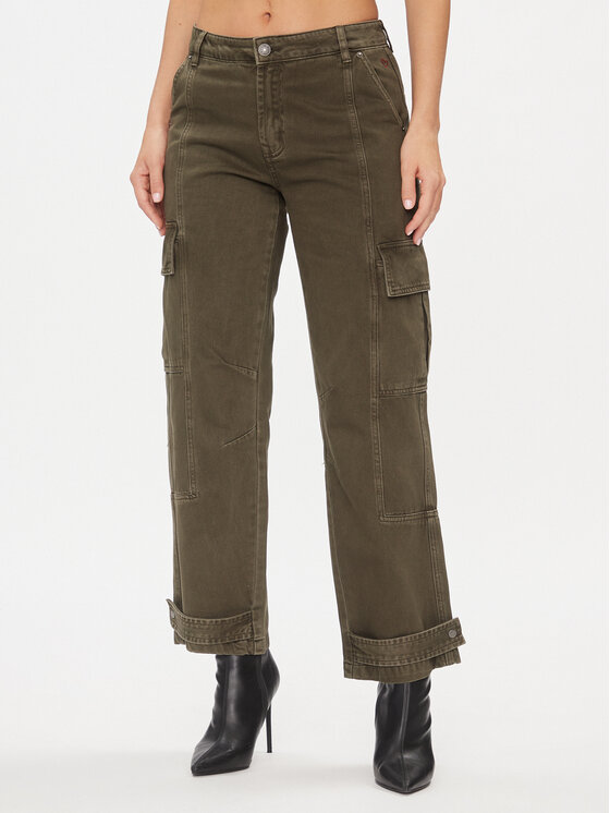 Desigual Jeans hlače 23WWDD40 Zelena Cargo Fit