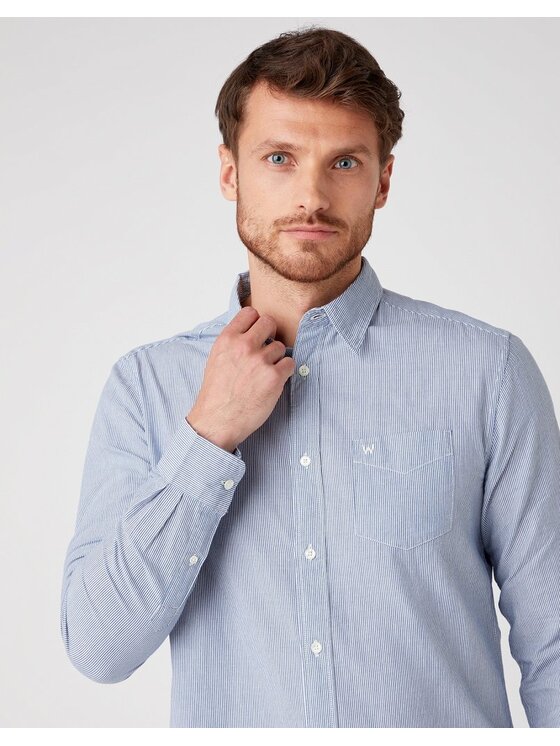 Wrangler Wrangler Camicia LS 1PKT SHIRT Blu Regular Fit