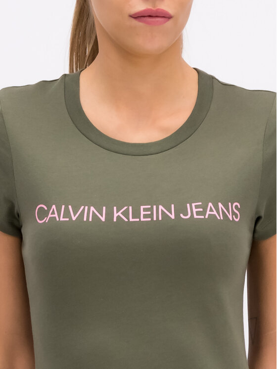 Calvin Klein Jeans Calvin Klein Jeans Tricou Institutional Logo 688 Verde Regular Fit