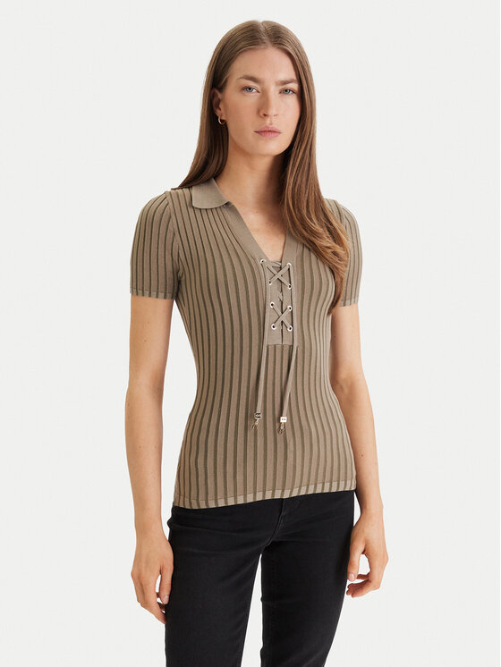 Guess Guess Pulover W6GR09 Z0590 Verde Regular Fit