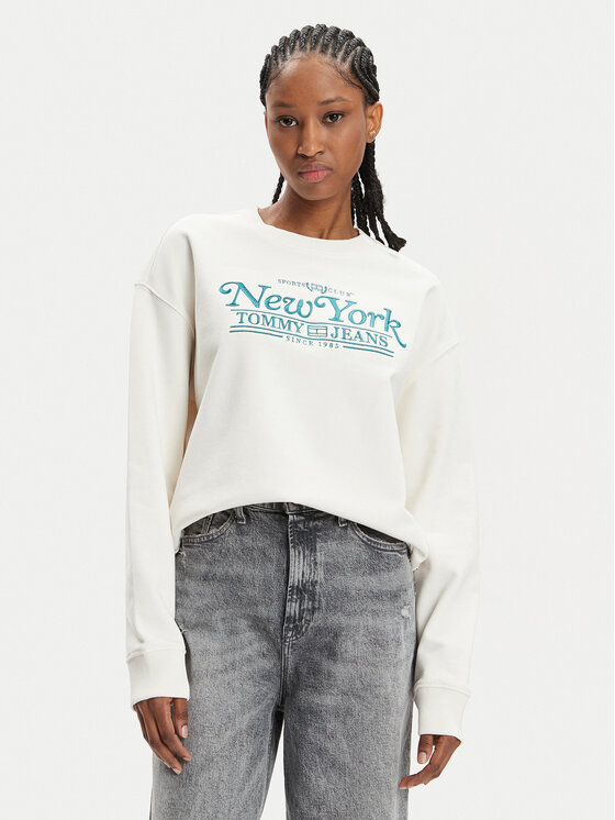 Tommy Jeans Tommy Jeans Majica dugih rukava Varsity DW0DW17786 Écru Boxy Fit