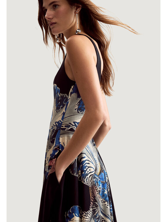 Desigual Desigual Sukienka codzienna VEST_ORCHID_LACROIX Czarny Casual Fit