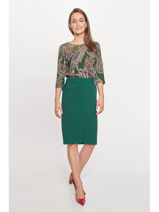 QUIOSQUE QUIOSQUE Bluzka 2KG005955 Zielony Regular Fit