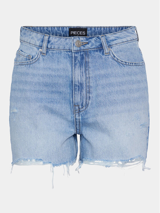 Pieces Jeans kratke hlače Summer 17146747 Modra Regular Fit