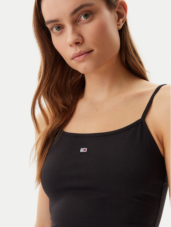 Tommy Jeans Tommy Jeans Top Essential DW0DW20675 Czarny Slim Fit