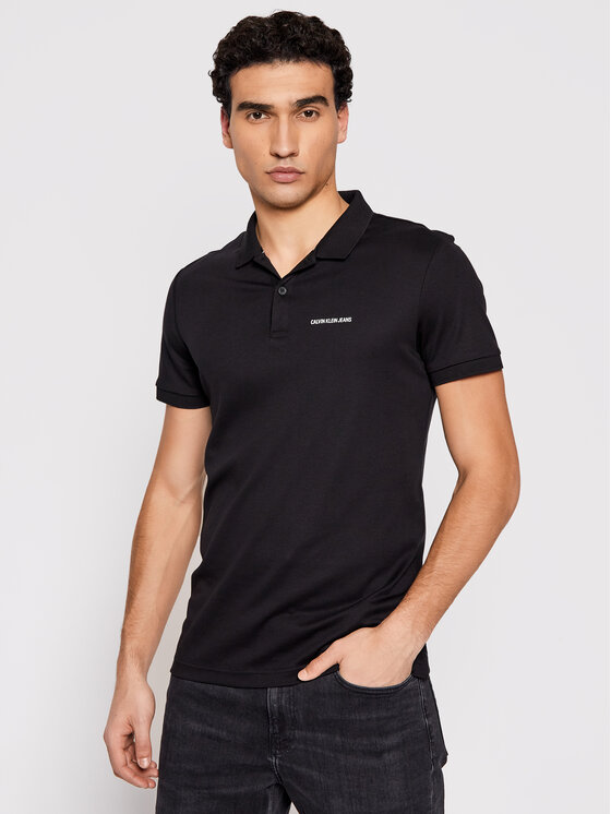 Calvin Klein Jeans Polo marškinėliai J30J317439 Juoda Slim Fit • Modivo.lt