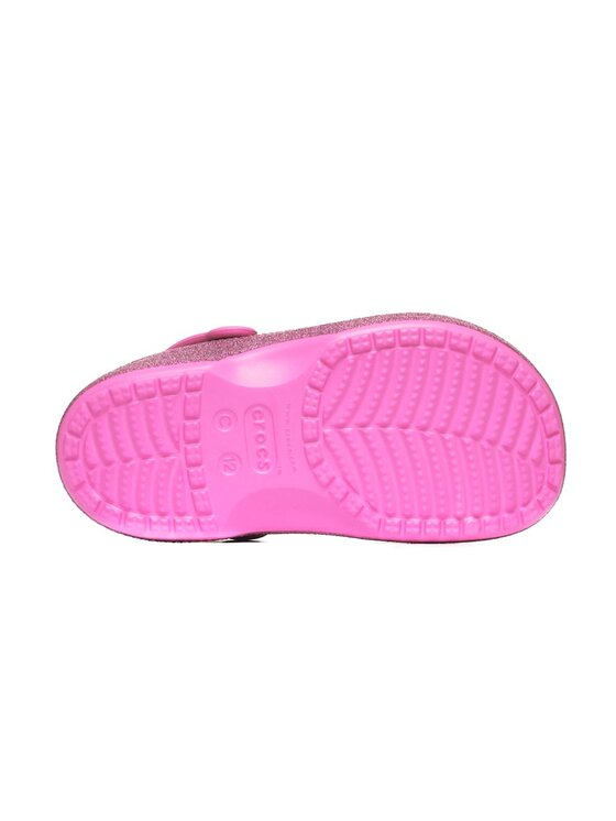 Crocs Crocs Klapki Baya Lined Glitter Clog K Różowy