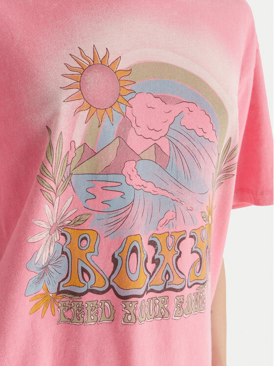 Roxy Roxy Tričko Sunnyoversize Optic Wash ERJZT06022 Ružová Oversize