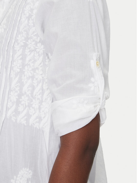 Selmark Selmark Rochie de vară BC196 Alb Relaxed Fit