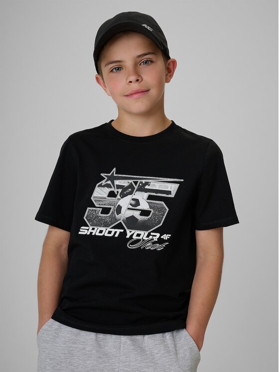 4F 4F T-Shirt 4FJRAW26TTSHM4342-20S Czarny Regular Fit