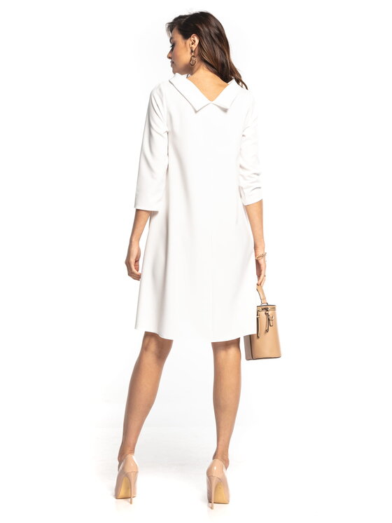Tessita Tessita Koktejlové šaty T349 Bílá Classic Fit