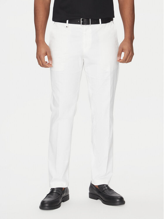 BOSS BOSS Pantaloni din material C-Genius 50534612 Alb Slim Fit