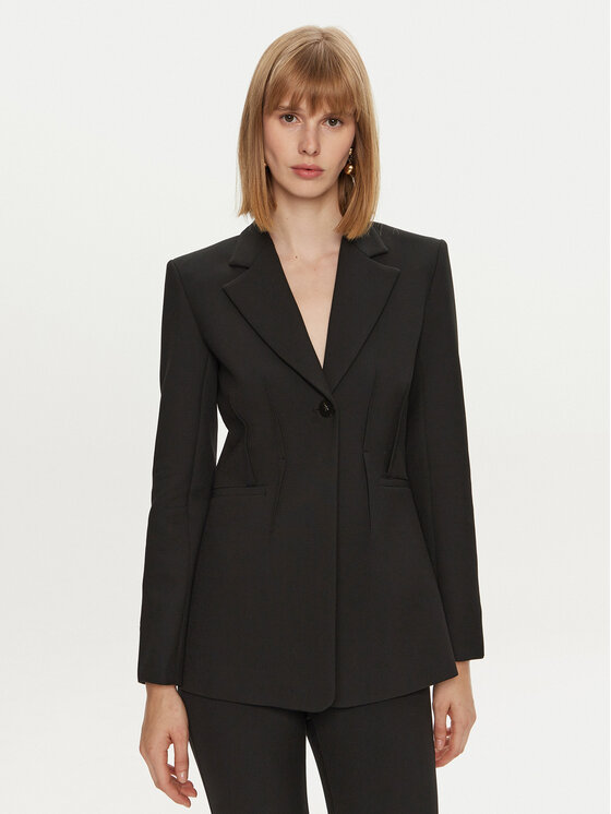 Simona Corsellini Sako A24CPGI017 Čierna Slim Fit