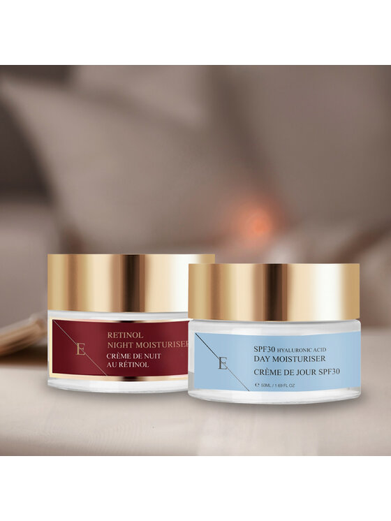 Erthskin London Erthskin London Krem nawilżający na noc Retinol + krem ​​na dzień z kwasem hialuronowym SPF Krem na dzień i na noc