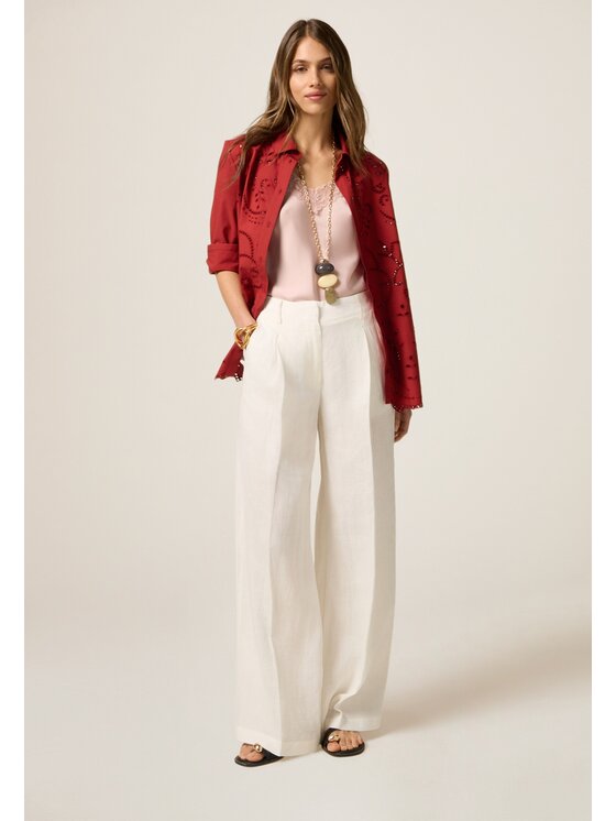 Oltre Oltre Koszula 5082R002957N026 Czerwony Baggy Fit