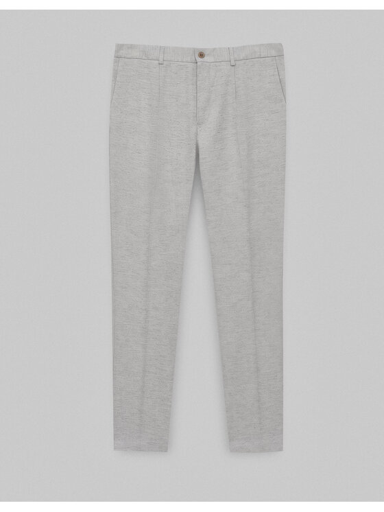 Borgio Borgio Spodnie garniturowe Lago_sz Szary Slim Fit