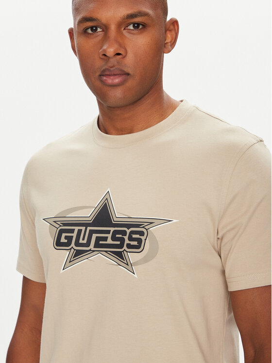 Guess Guess Tričko Z5YI02 I3Z14 Béžová Regular Fit