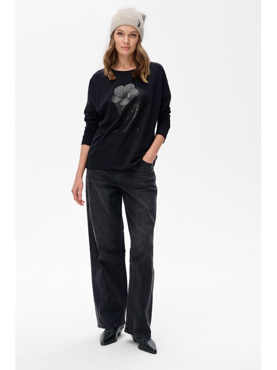 blue shadow blue shadow Bluzka Siri Czarny Regular Fit