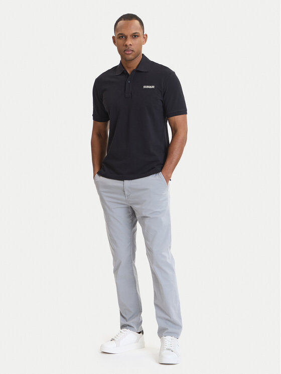 Napapijri Napapijri Polokošeľa E-Small Box NP0A88TQ Čierna Relaxed Fit