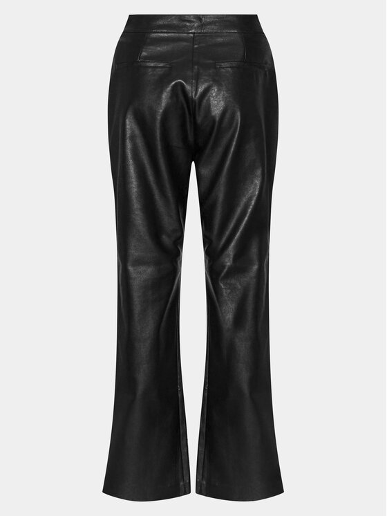 Gina Tricot Gina Tricot Spodnie z imitacji skóry 20745 Czarny Straight Fit