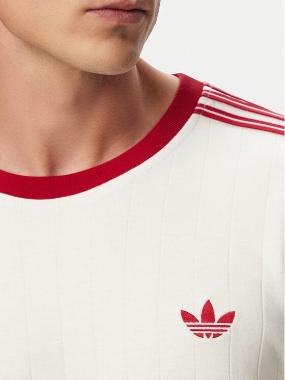 adidas adidas T-Shirt Drop Needle 3 Stripes Tee KS7449 Bílá Regular Fit