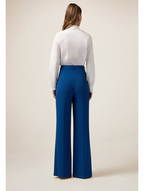 Oltre Oltre Pantaloni di tessuto P253R008596N024 Turchese Baggy Fit