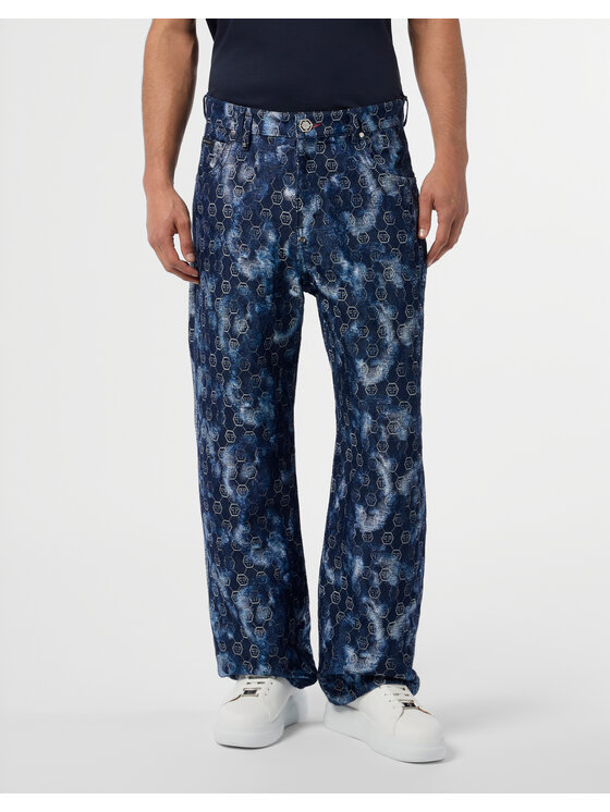PHILIPP PLEIN PHILIPP PLEIN Jeansy 28998 Tmavomodrá Loose Fit