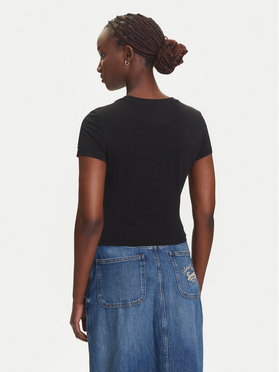 Tommy Jeans Tommy Jeans Tričko Heart DW0DW21390 Čierna Slim Fit