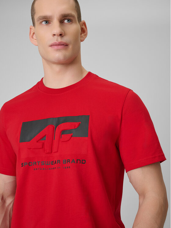 4F 4F T-Shirt SPORTS CLUB Czerwony Regular Fit