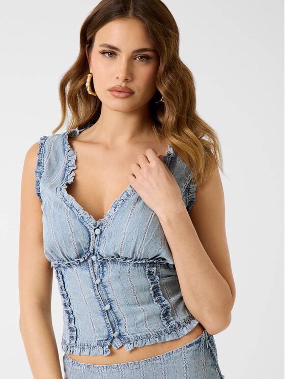 Guess Guess Top 182639 Niebieski Classic Fit