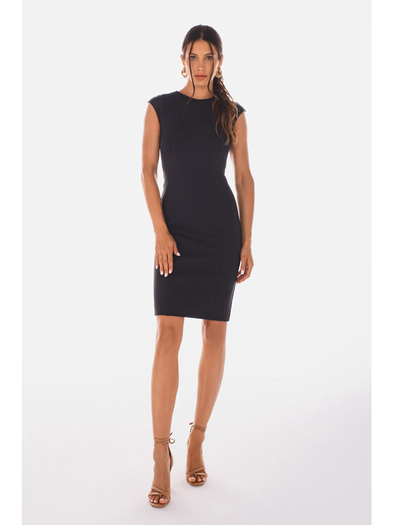 sax35th sax35th Sukienka dzianinowa SAFISA Szary Skinny Fit