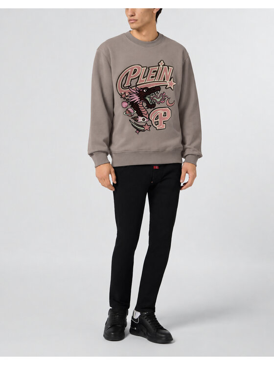 PHILIPP PLEIN PHILIPP PLEIN Bluza 31290 Beżowy Regular Fit