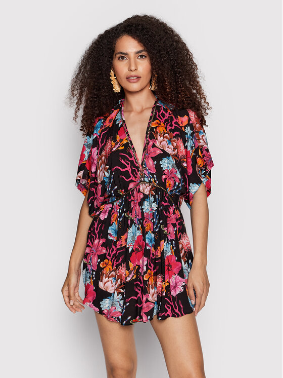 Desigual Desigual Haljina za plažu Angelina 22SWMW18 Šarena Relaxed Fit