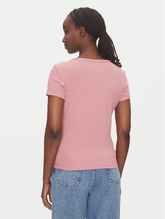 Tommy Jeans Tommy Jeans T-Shirt Essential DW0DW17385 Różowy Slim Fit