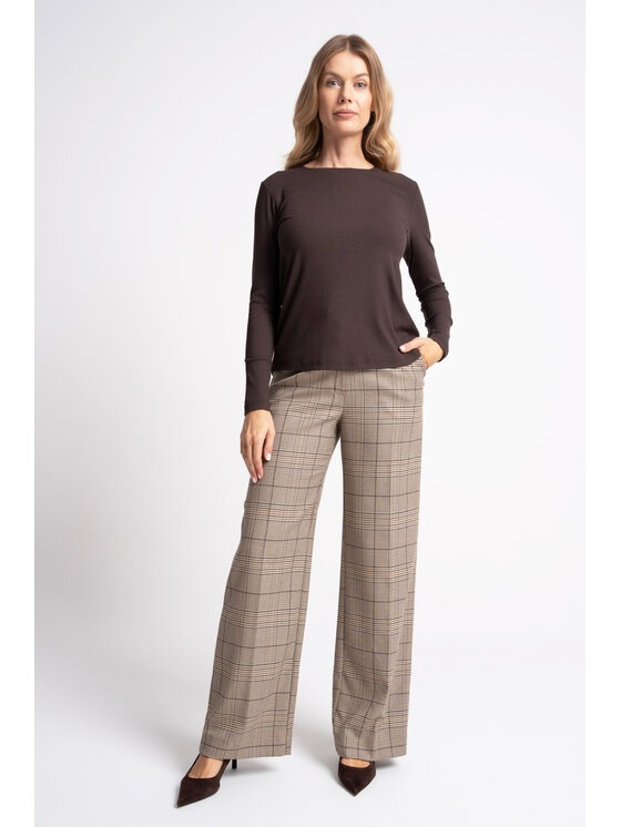 CLICK CLICK Bluzka 10-6997 Brązowy Classic Fit