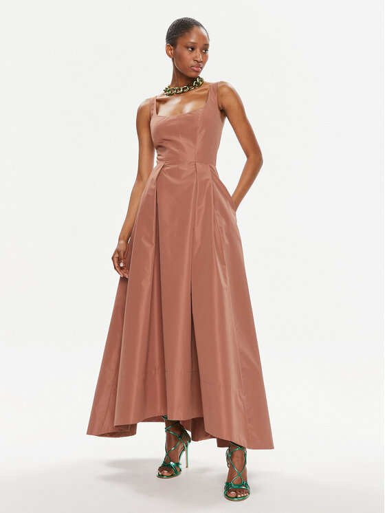 PINKO Pinko Večernja haljina Champagne 102778 Y3LE Smeđa Regular Fit