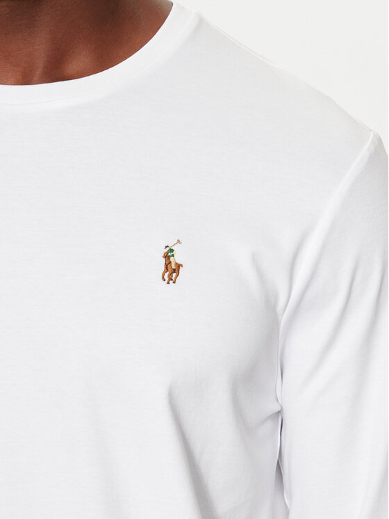 Polo Ralph Lauren Polo Ralph Lauren Marškinėliai ilgomis rankovėmis 710760121 Balta Slim Fit