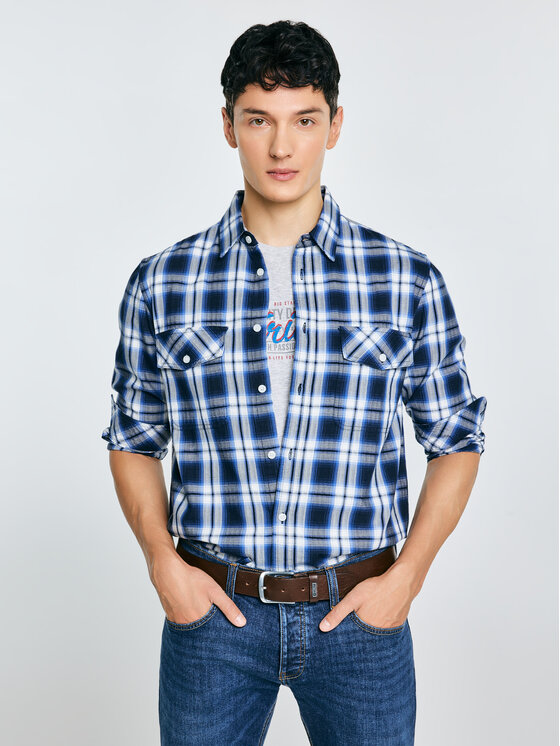BIG STAR BIG STAR Koszula KOLISERSON Niebieski Basic Fit