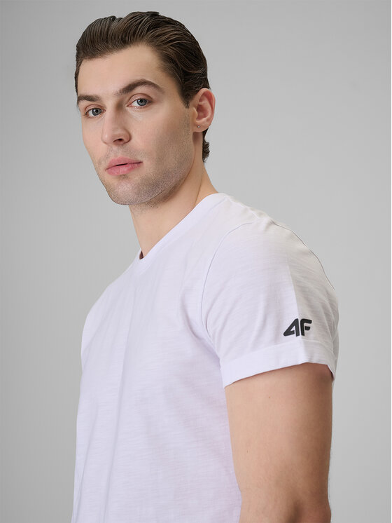 4F 4F T-Shirt COMMERCIAL Biały Regular Fit