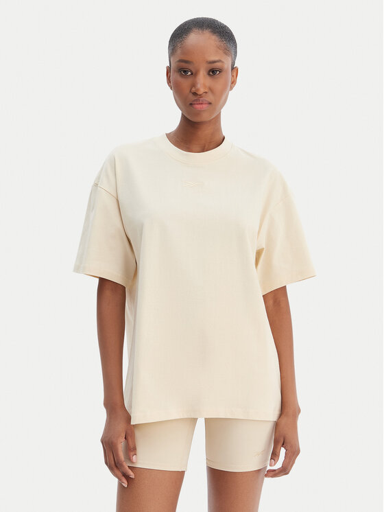 Reebok Tričko Reebok x Ewa Chodakowska Anka RK25611CCW Béžová Relaxed Fit