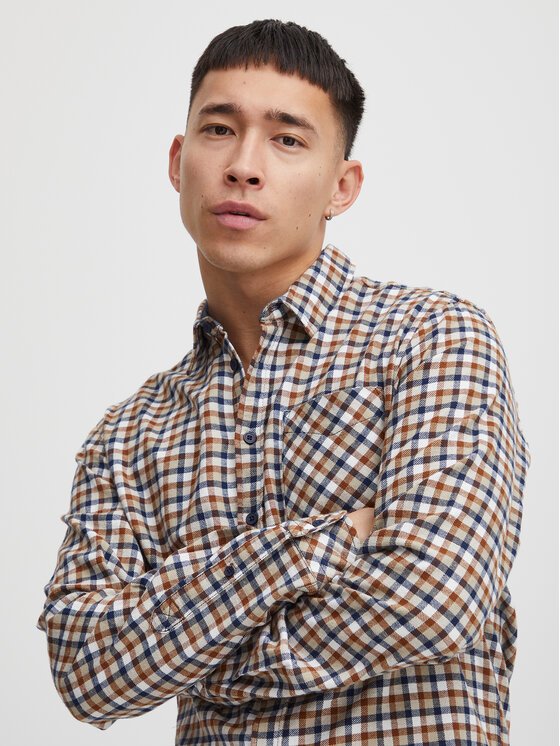 Blend Blend Marškiniai 20715810 Tamsiai mėlyna Regular Fit