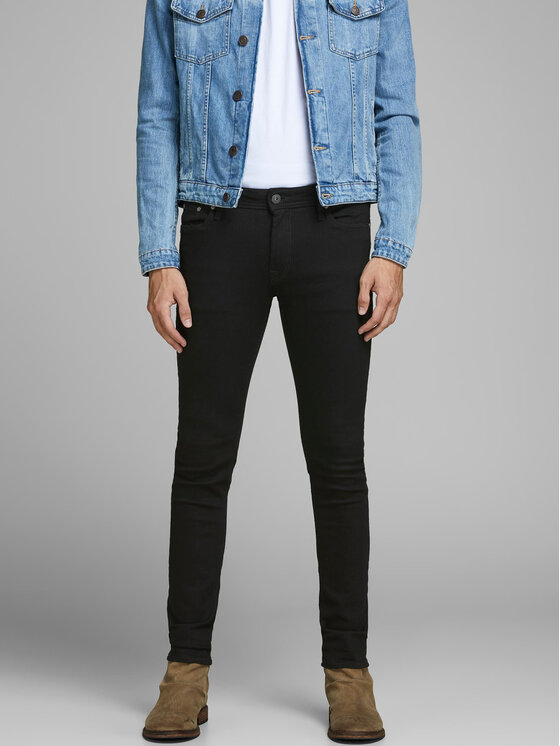 Jack&Jones Džinsi Liam 12109952 Melns Skinny Fit