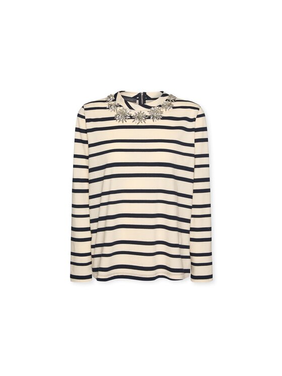 Elena Mirò Elena Mirò T-Shirt G001Z000626N001 Kremowy Regular Fit